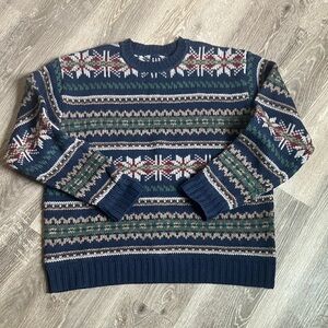vintage Gap wool fair isle crewneck sweater.